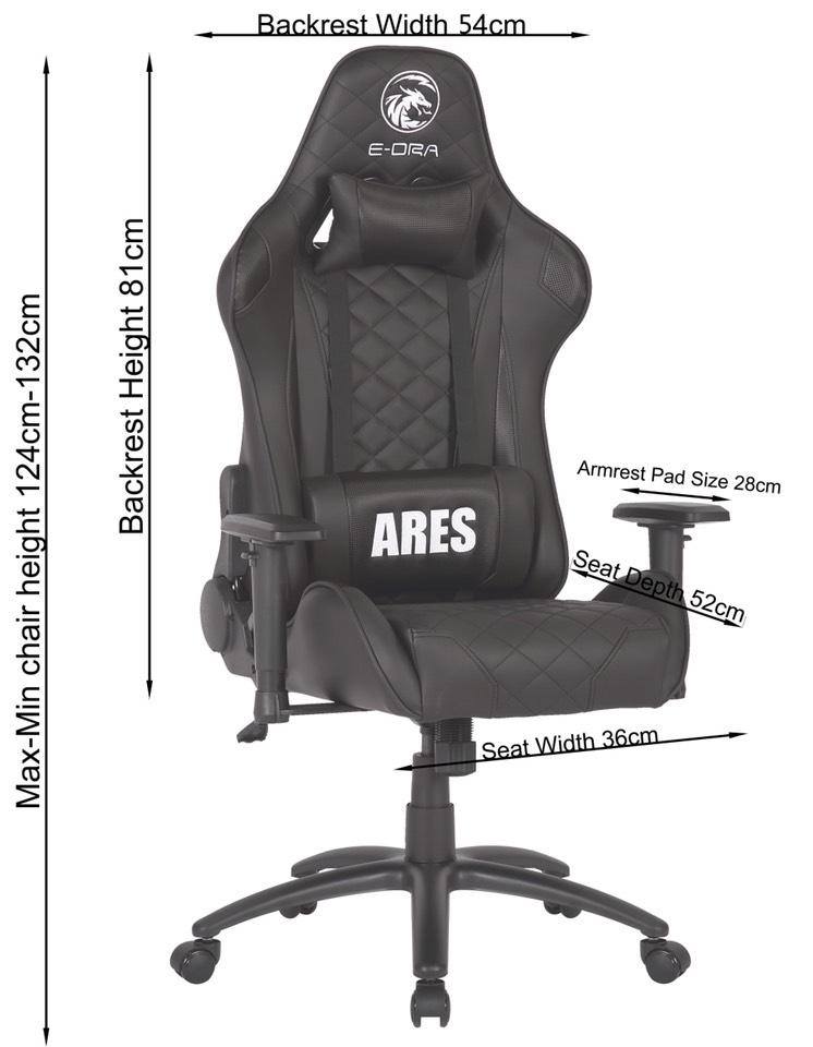 Ghế Game E-DRA Ares EGC207 kích thước ghế