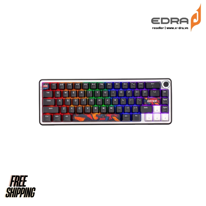 Bàn phím cơ không dây EDRA EK368S Triple Mode